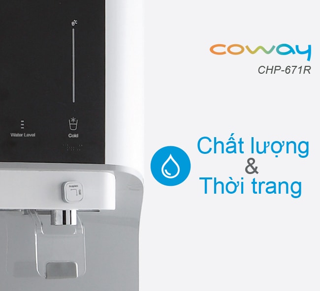 Máy lọc nước nóng lạnh Coway CHP-671R với thiết kế tinh xảo và thời trang