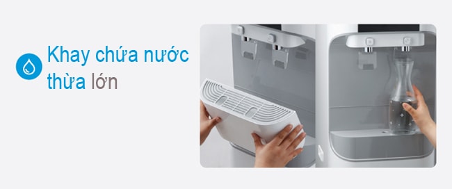 Máy lọc nước nóng lạnh Coway CHP-671R có khay chứa nước thừa lớn