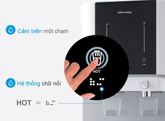 Máy lọc nước nóng lạnh Coway CHP-671R với cảm biến một chạm cao cấp