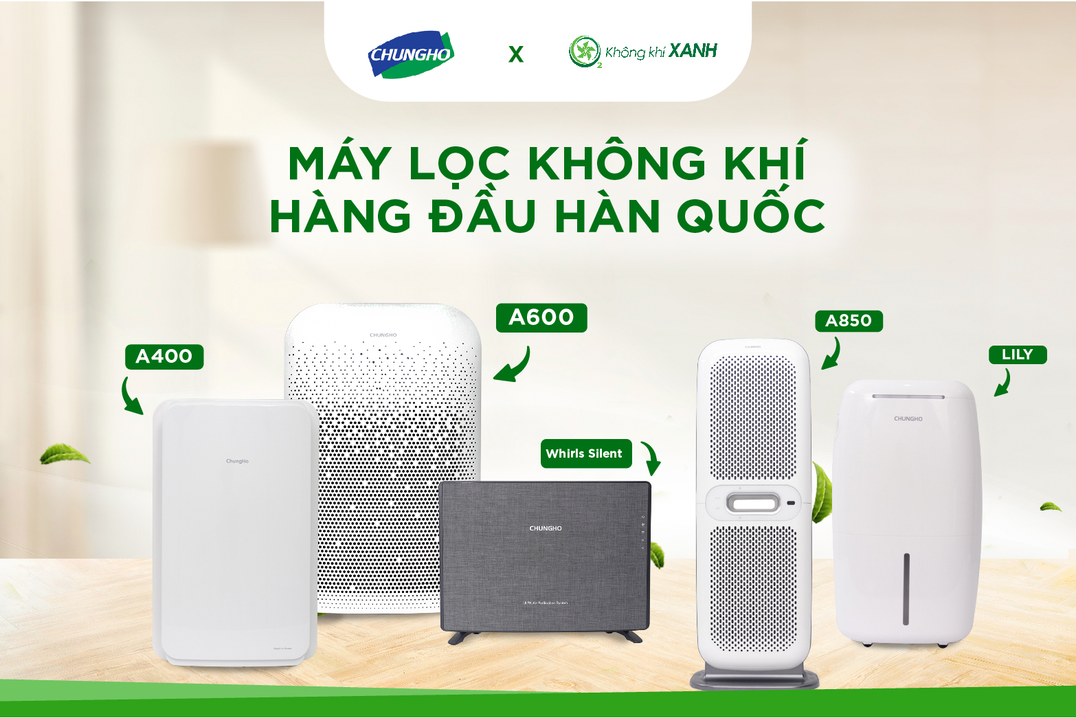 Máy lọc không khí CHUNGHO tại Không Khí XANH