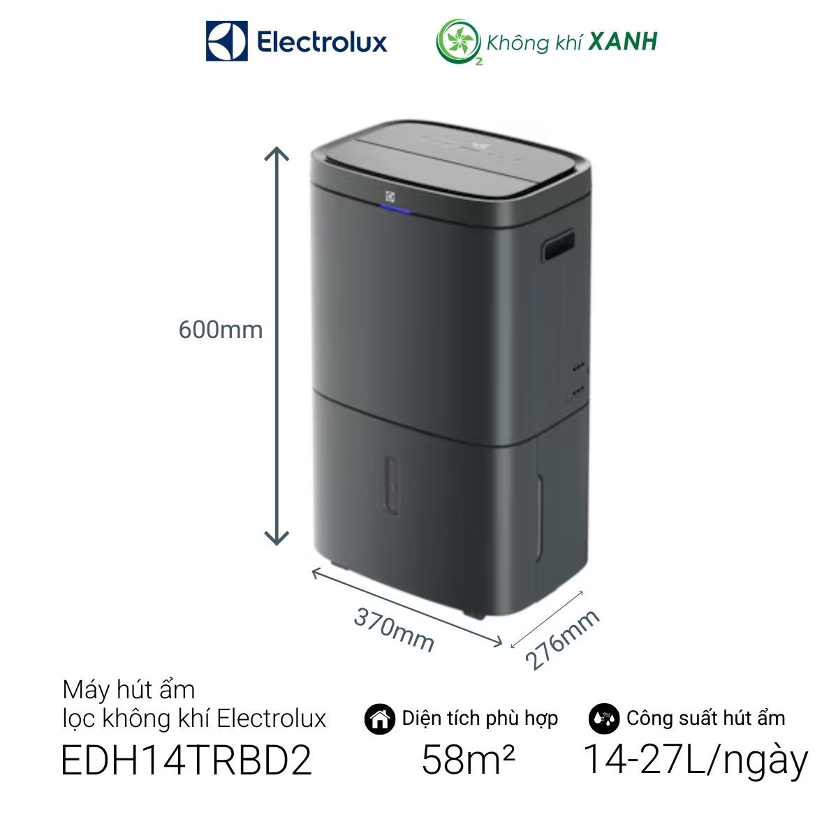 Máy hút ẩm lọc không khí Electrolux EDH14TRBD2