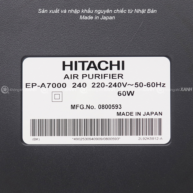Máy lọc không khí và tạo ẩm Hitachi EP-A7000 được sản xuất tại Nhật Bản