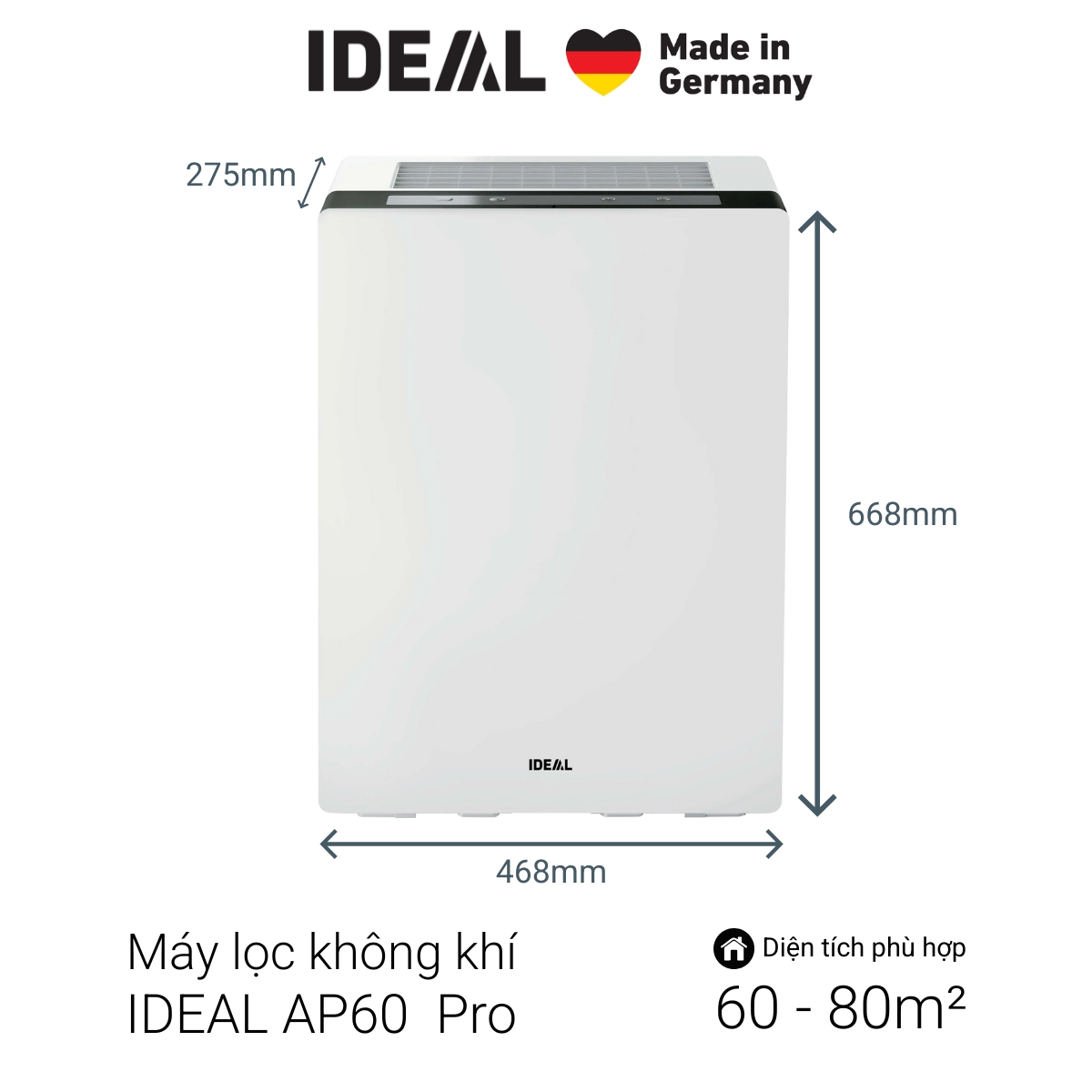 Máy lọc không khí IDEAL AP60 PRO - Made in Germany