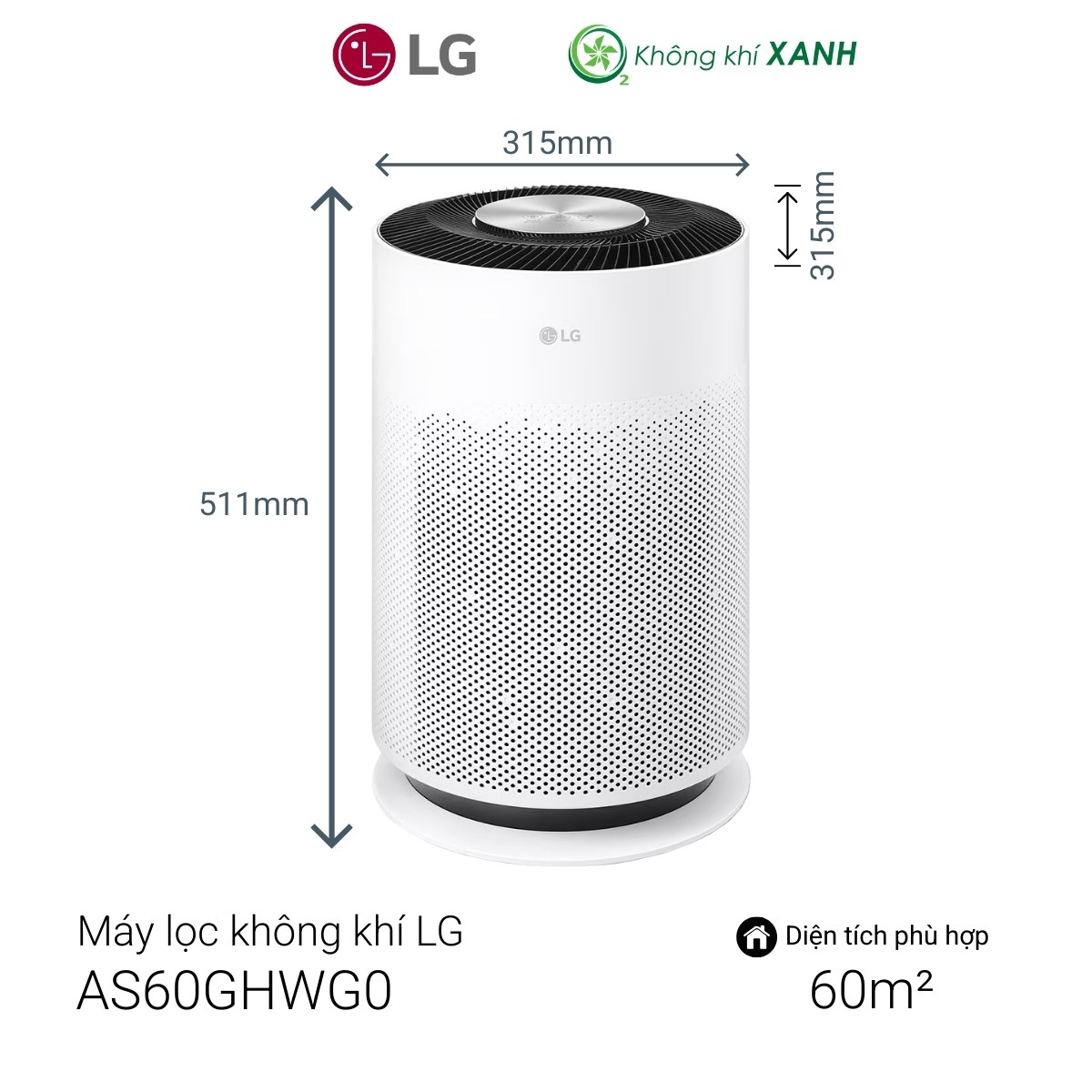 Máy lọc không khí LG Puricare Hit AS60GHWG0