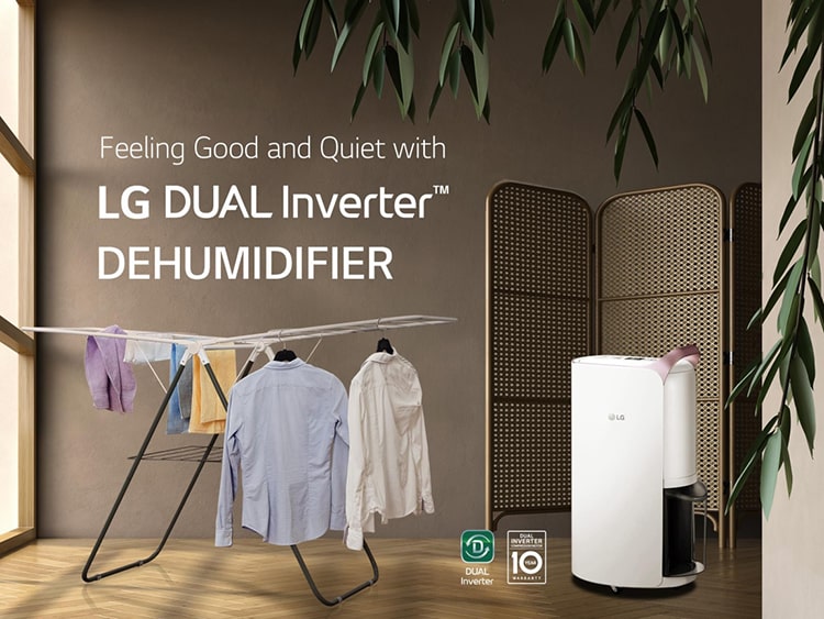 máy hút ẩm LG Dual Inverter MD19GQGE0 không khí xanh ảnh 1