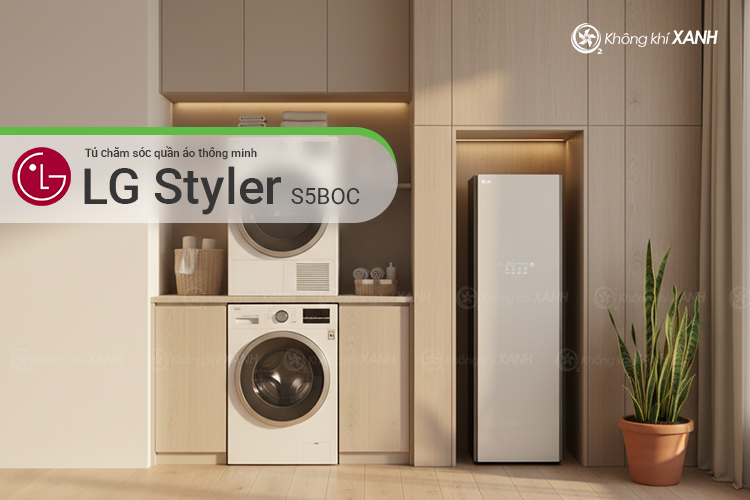 LG Styler S5BOC Tủ chăm sóc quần áo thông minh 5 mọc màu be Không Khí XANH ảnh 3