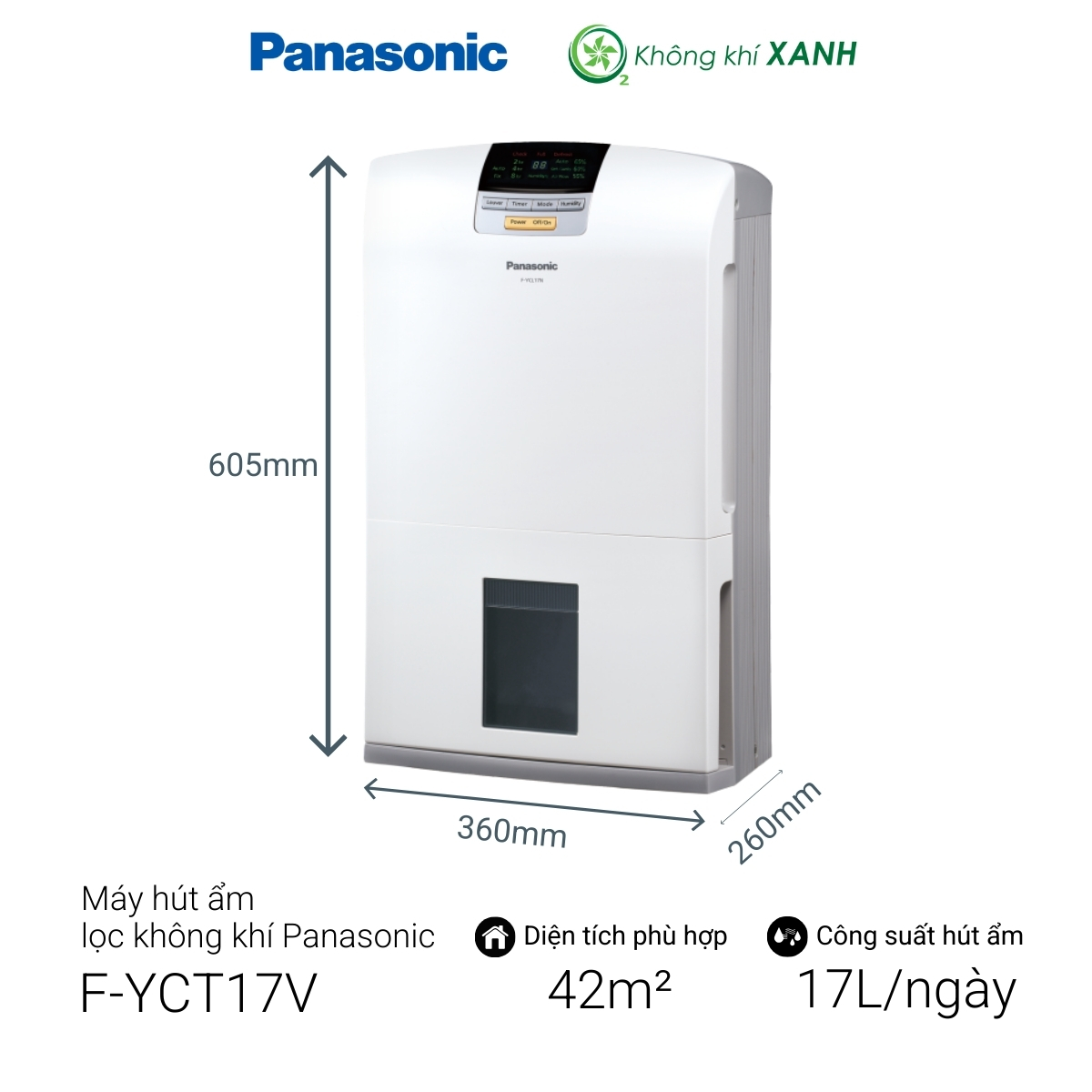 Máy hút ẩm Panasonic F-YCT17V