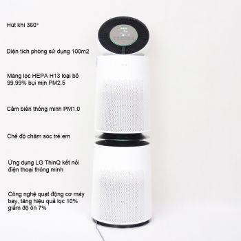 Máy lọc không khí LG PuriCare AS10GDWH0 Safeplus 2 tầng trắng