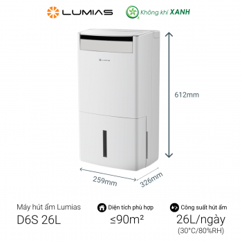Máy hút ẩm lọc không khí Lumias D6S-26L