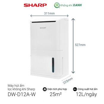 Máy lọc không khí hút ẩm Sharp DW-D12A-W