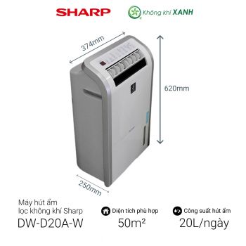 Máy lọc không khí hút ẩm Sharp DW-D20A-W