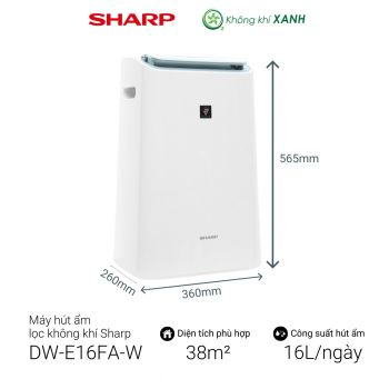 Máy lọc không khí hút ẩm Sharp DW-E16FA-W