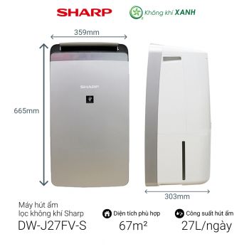 Máy lọc không khí hút ẩm Sharp DW-J27FV-S